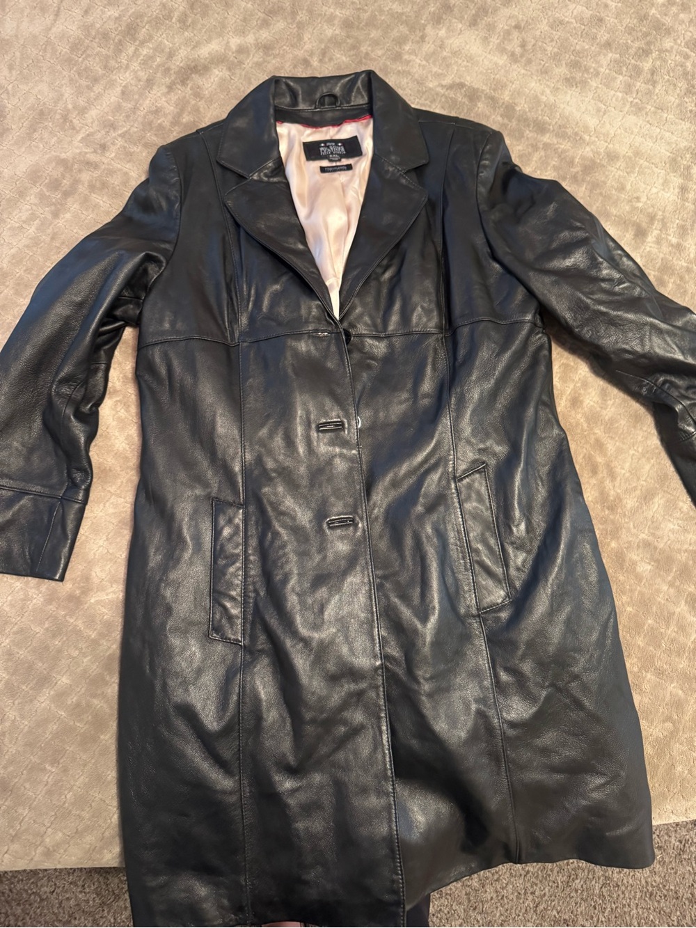 Real leather trench coat 2xl